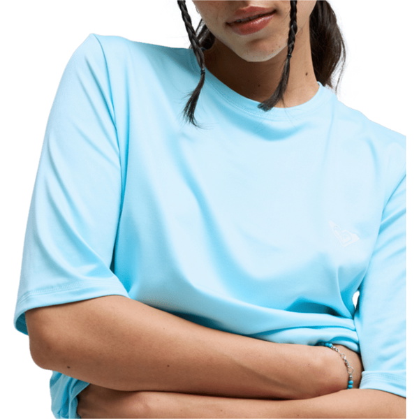 2026 Roxy Da Donna Canotta In Lycra A Maniche Corte Happy Waves ERJWR03913 - Tanager Turquoise